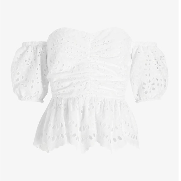 • Express • Eyelet Lace Off The Shoulder Top - Picture 4 of 16